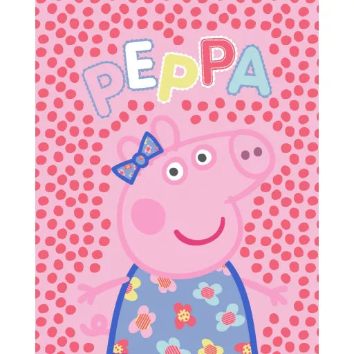 🐷 Couverture polaire flanelle à pois Peppa Pig – 130 x 160 cm
