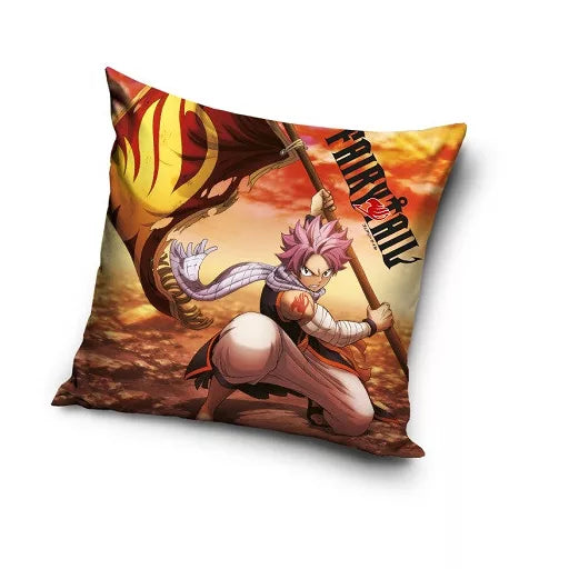 🔥 Taie d’oreiller – Fairy Tail Dragonfire – 40x40 cm – effet velours – coussin inclus