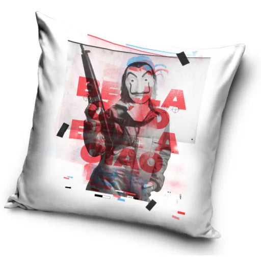 🎭 Coussin décoratif – Ciao Bella – La Casa de Papel – 40 × 40 cm