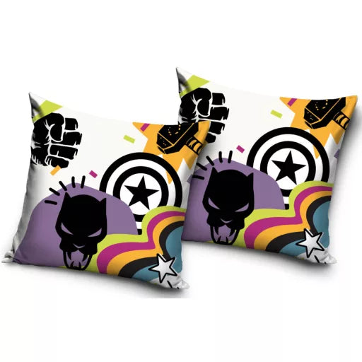 🦸 Coussin décoratif – Symbole Marvel – 40 × 40 cm