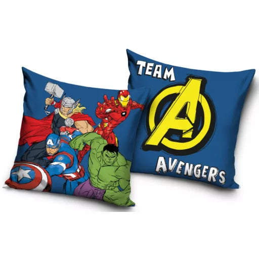 💪🦸♂️ Taie d’oreiller – Avengers Team – 40x40 cm – effet velours – coussin inclus