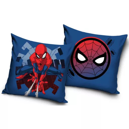 🕷️🎭 Taie d’oreiller – Spiderman Mask – 40x40 cm – effet velours – coussin inclus