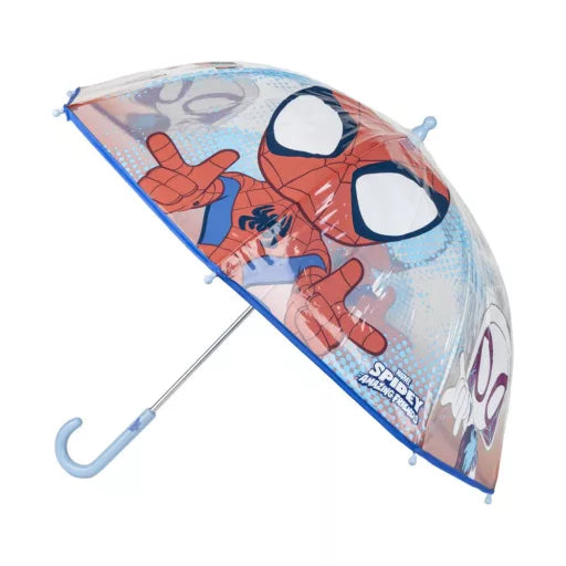 🕷️☔ Parapluie transparent enfant Spider‑Man Spidey – Ø 74 cm