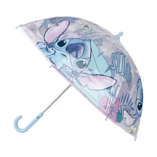 🌺☔ Parapluie transparent enfant Disney Lilo & Stitch – Chien étoile Hibiscus – Ø 71 cm