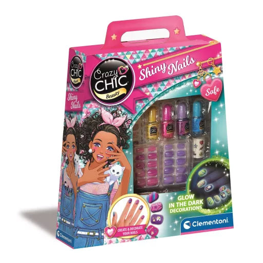 💅🌟 Kit vernis & déco fluorescentes – Crazy Chic – Clementoni – Dès 6 ans