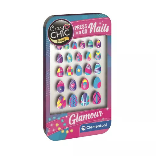 💅✨ Ensemble de nail art – Crazy Chic Glamour – Clementoni – 9 × 14 cm