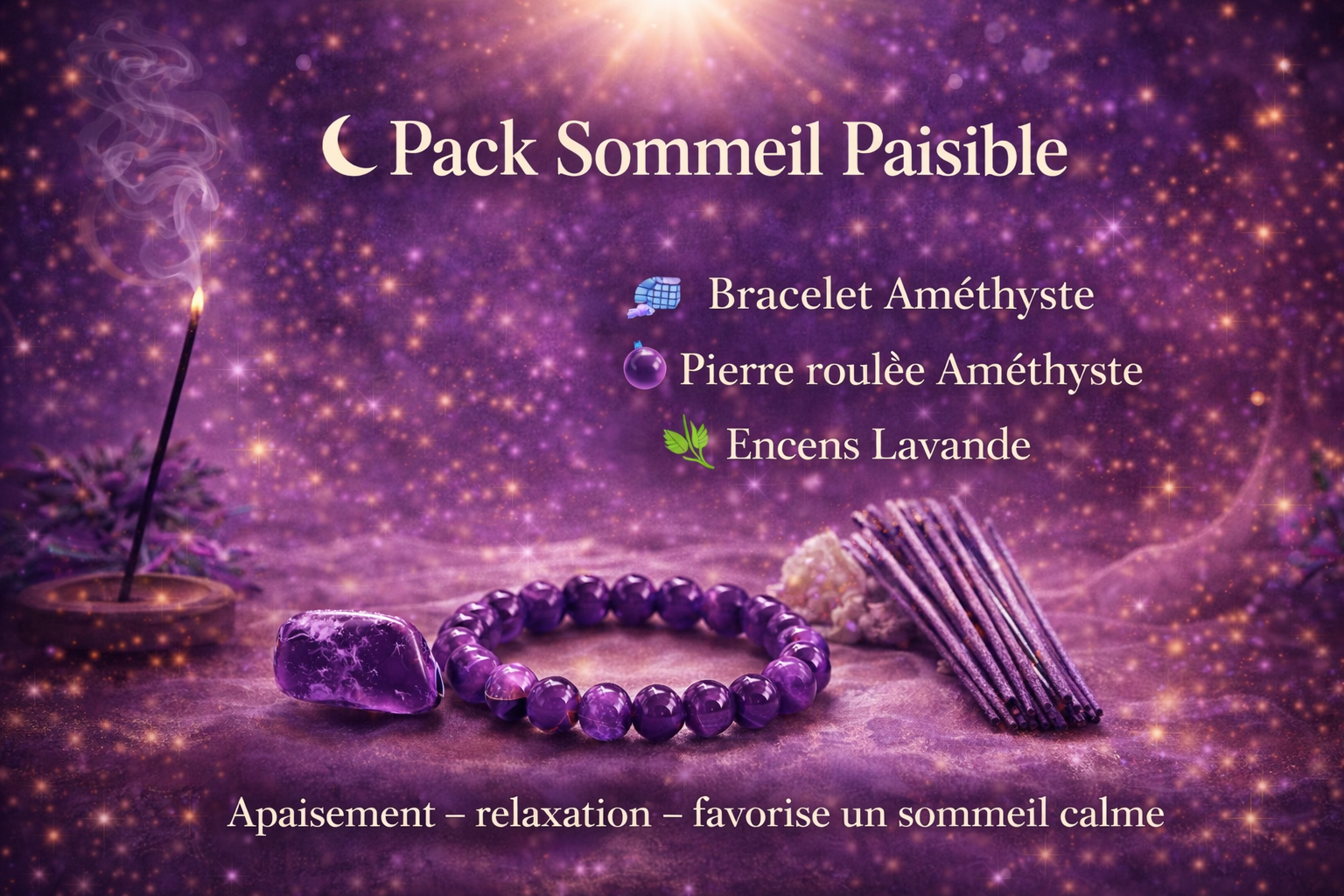 🌙 Pack Sommeil Paisible – Rituel Énergétique