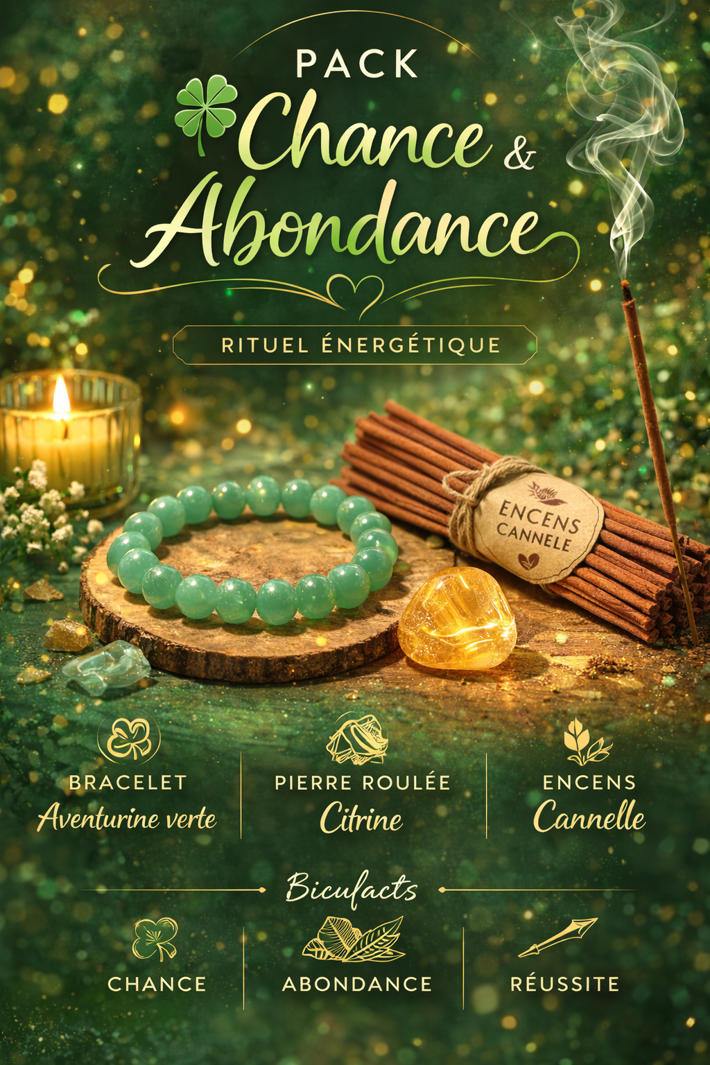 🍀 Pack Chance & Abondance – Rituel Énergétique