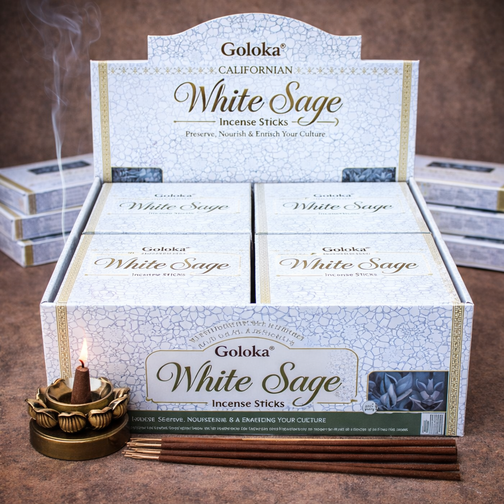 **🌿 Encens en Bâtons Goloka Sauge Blanche – 15 g