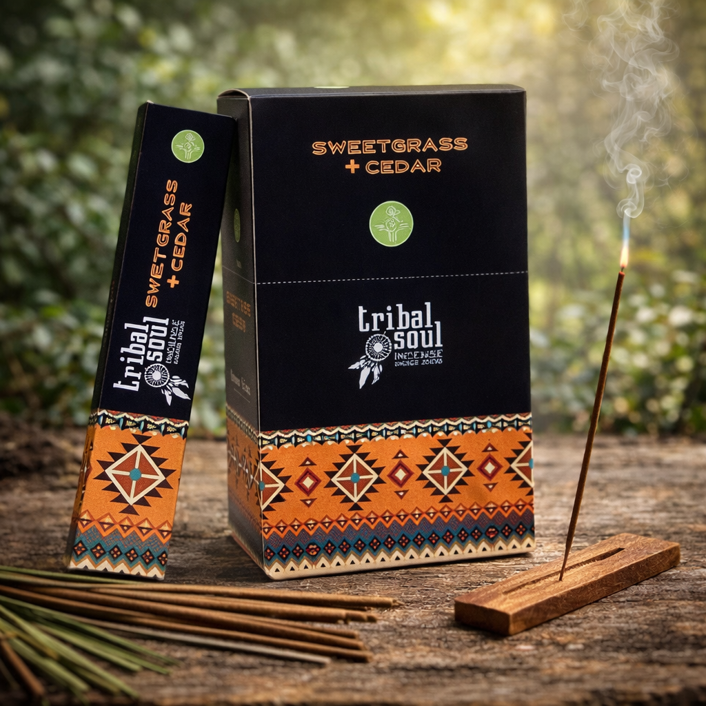 🌿 Encens Bâtons Tribal Soul – Cèdre & Sweetgrass (15 g)