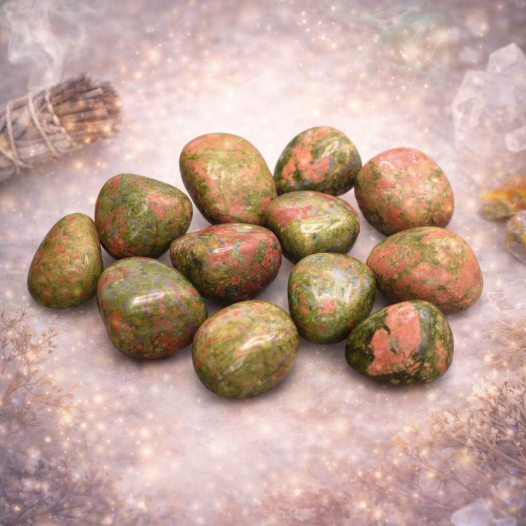 🌿 Unakite – Pierre Roulée (1,5 à 4 cm, Qualité A)