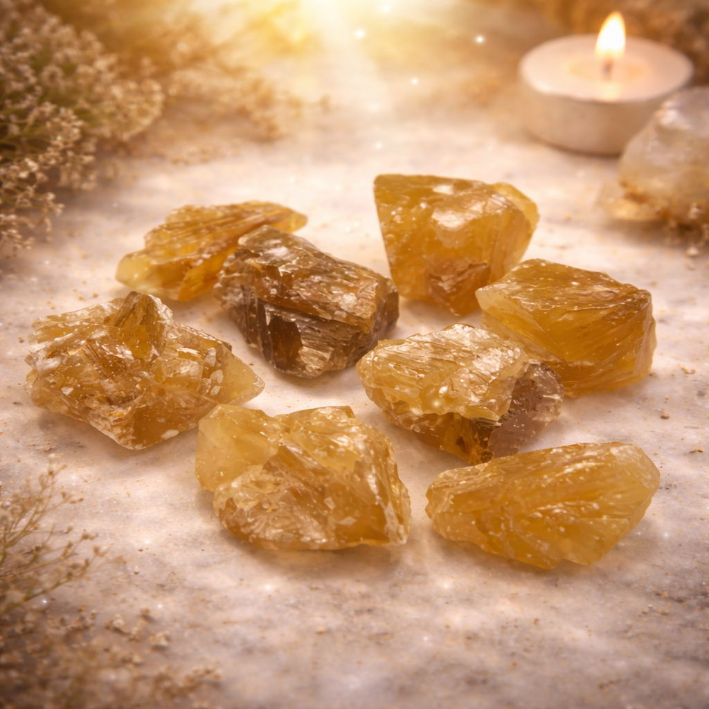 🍯 Calcite Miel – Pierre Brute (4 cm, Qualité A)