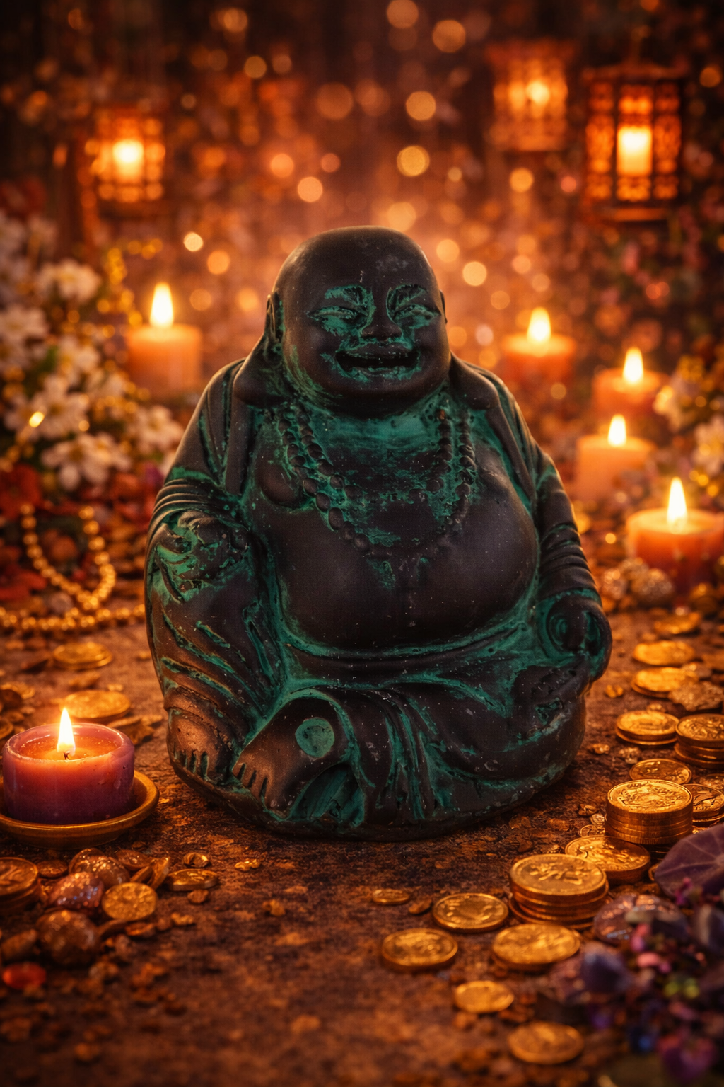 ✨🙏 Bouddha Porte‑Bonheur en Résine
