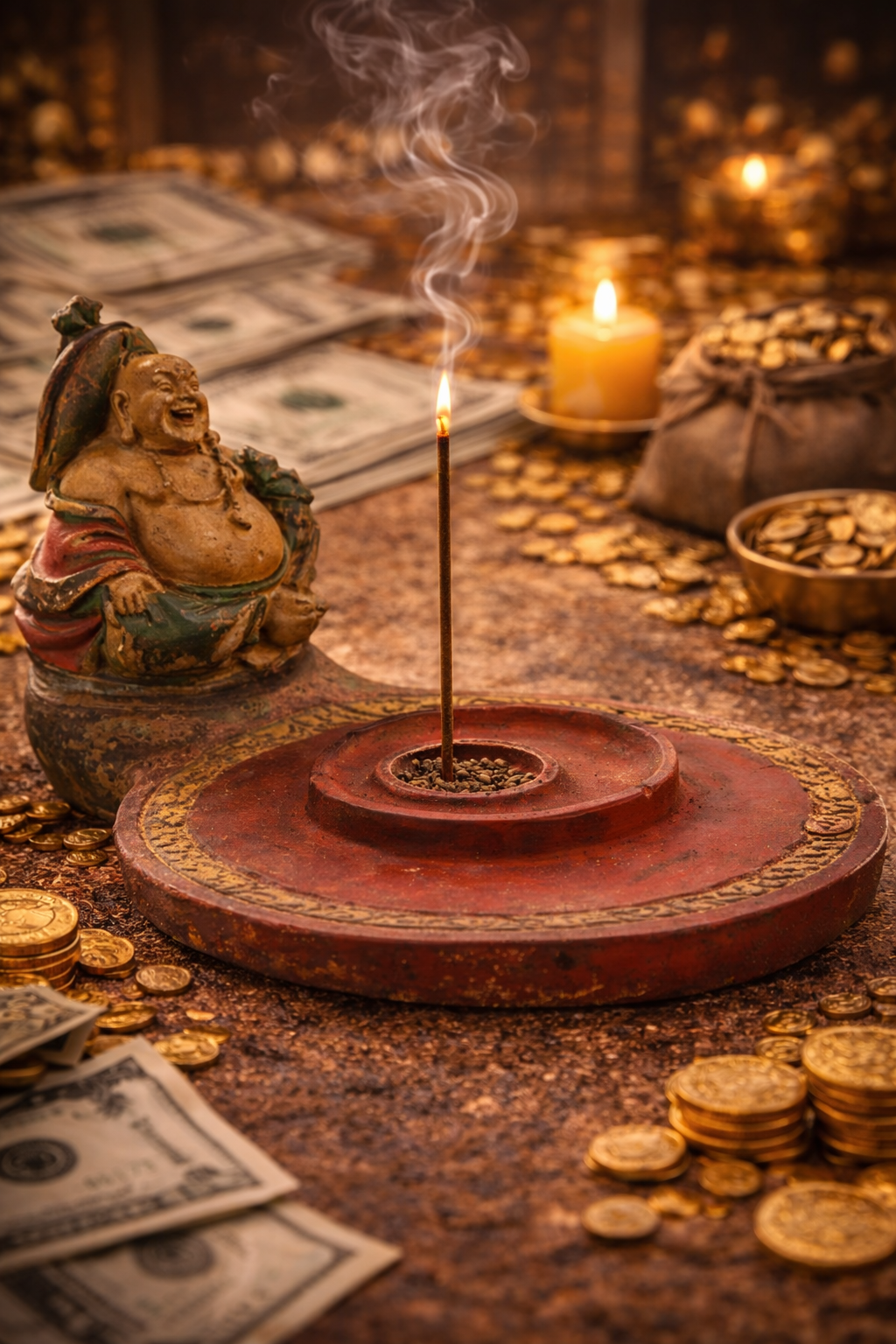 ✨🙏 Porte‑Encens Bouddha en Résine avec Coupelle