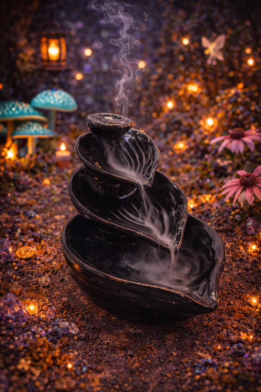 ✨🍃 Porte‑Encens Backflow en Céramique – Cascade Feuilles