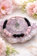 Bracelet Arbre de Vie – Œil du Taureau, Obsidienne Noire, Œil du Tigre & Sélénite Œil de Chat