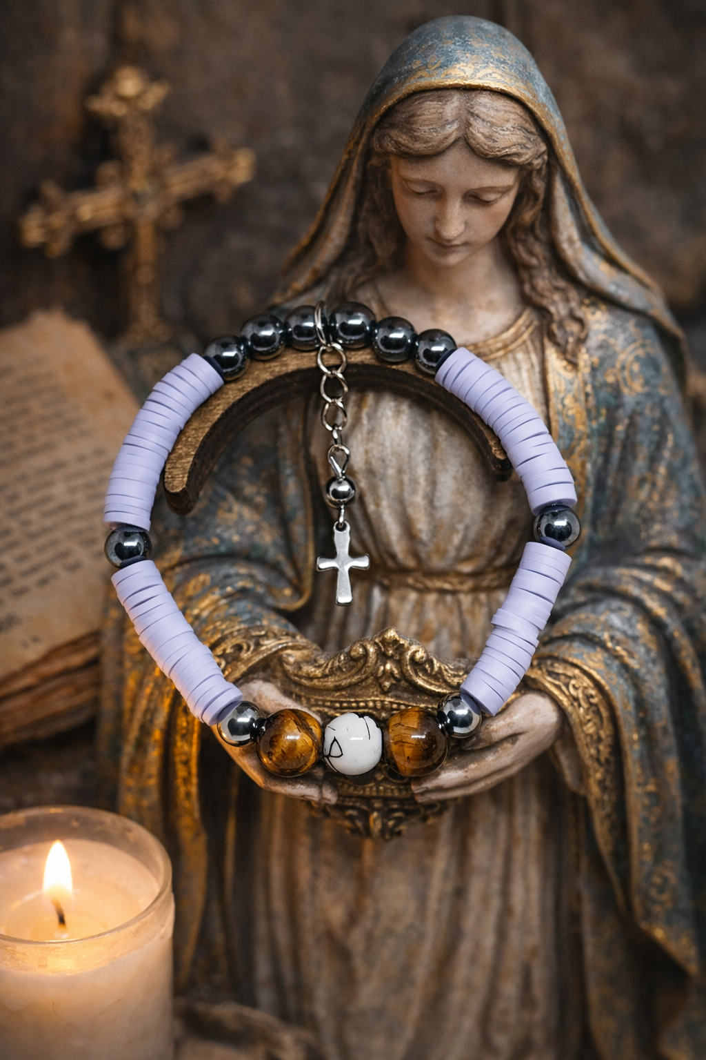 Bracelet Heishi – Œil de Tigre & Hématite