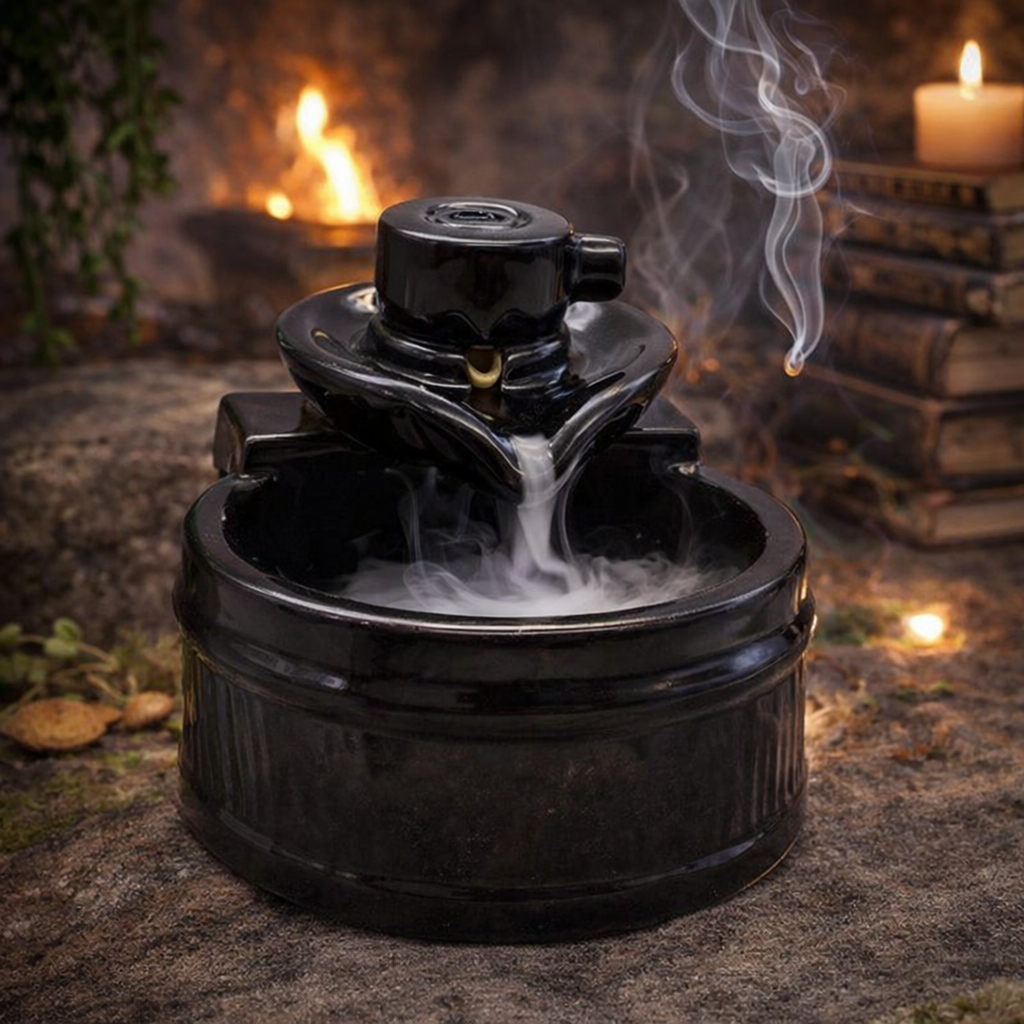✨🍵 Porte‑Encens Backflow en Céramique – Théière Ronde – 14 cm