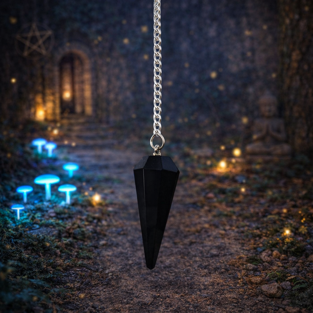 ✨⚫ Pendule Tourmaline Noire – 6 Facettes