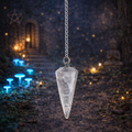✨🤍 Pendule Cristal de Roche – 12 Facettes
