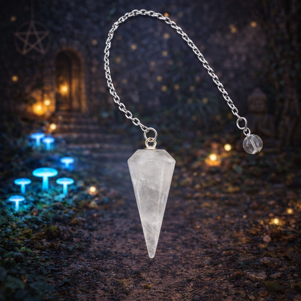 ✨🤍 Pendule Goutte en Cristal de Roche