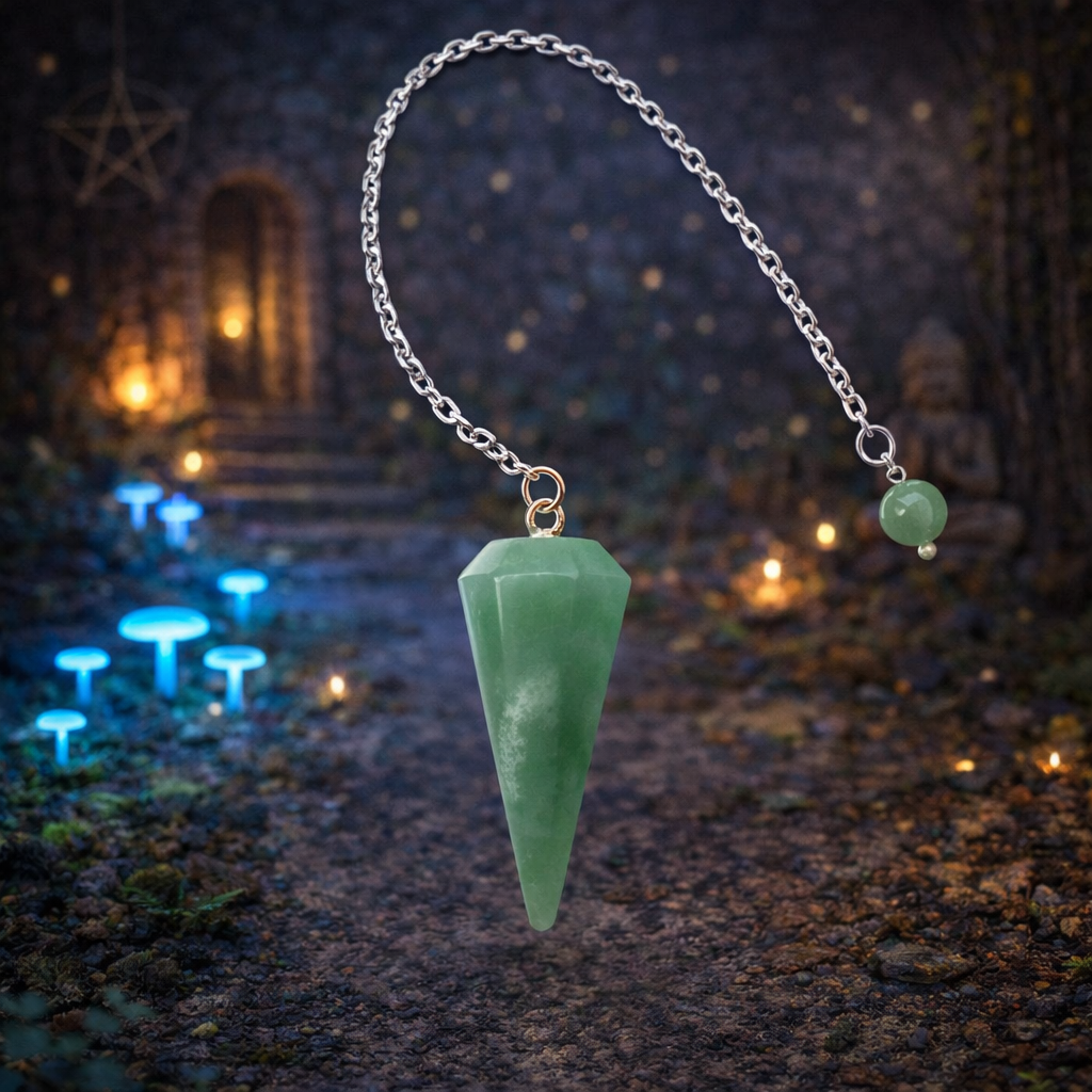 ✨💚 Pendule Aventurine Verte – 6 Facettes