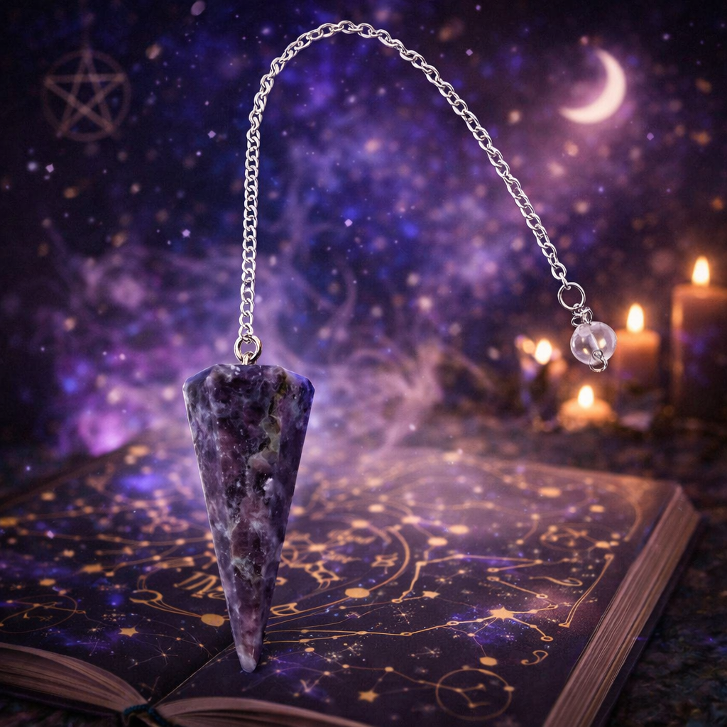 ✨💜 Pendule Lépidolite – 12 Facettes