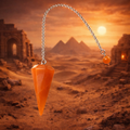 ✨🧡 Pendule Aventurine Orange – 6 Facettes