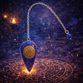 ✨🔵 Pendule Lapis-Lazuli – Gravure Fleur de Vie