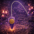 ✨💜 Pendule Améthyste – Gravure Fleur de Vie