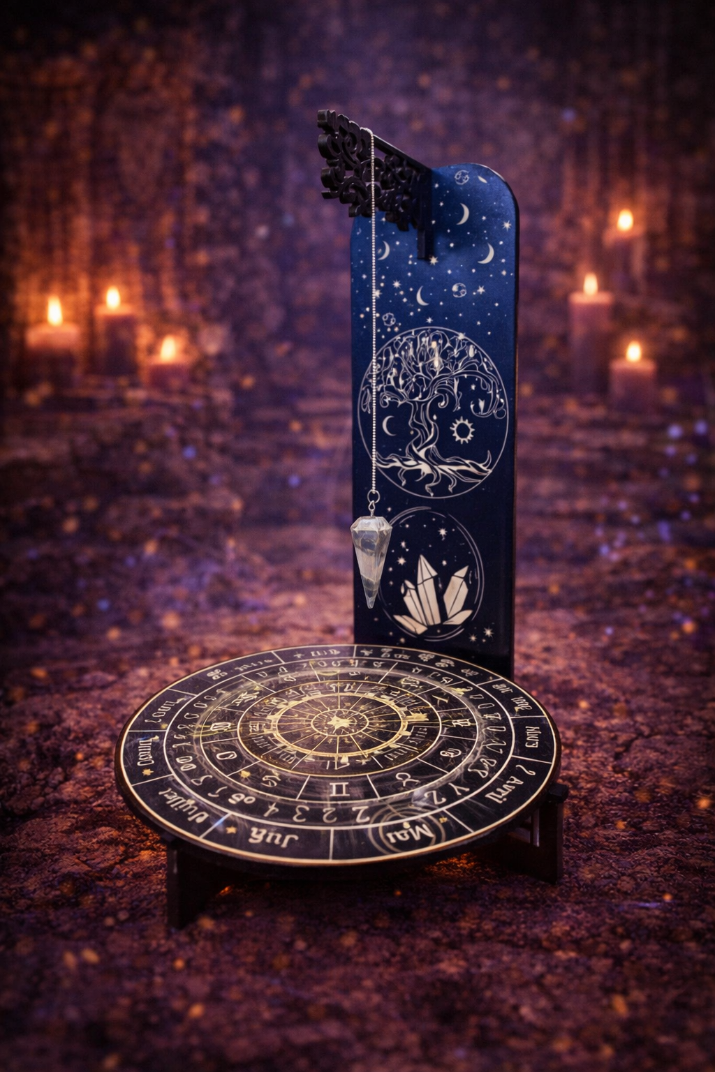 ✨🌟 Planche de Divination Étoile Divine en Bois – 28 cm