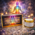 ✨🌈 Bougie Fleur de Vie « Chakra Energy » – 120 g