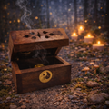 ✨☯️ Porte-Encens Cône en Bois – Coffret Motif Yin Yang