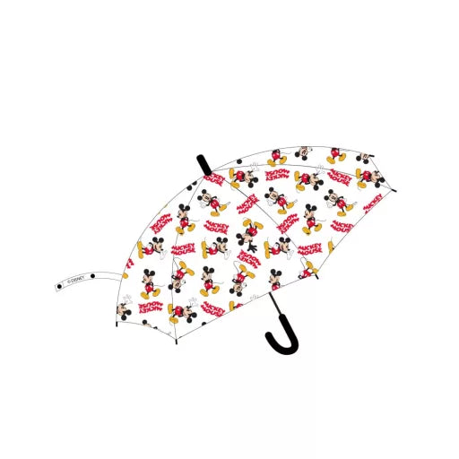 🐭☔ Parapluie semi‑automatique transparent enfant Disney Mickey Raindrops – Ø 74 cm