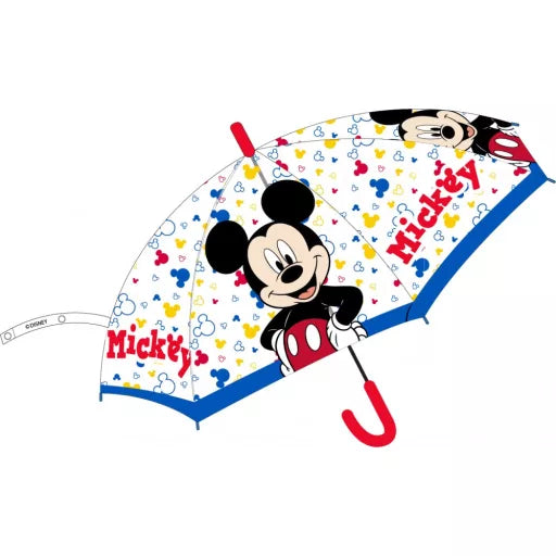 🐭🏙️☔ Parapluie semi‑automatique transparent enfant Disney Mickey Toon Town – Ø 74 cm