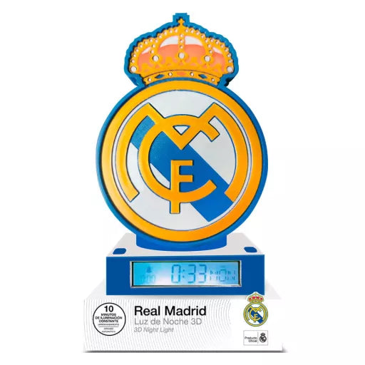 ⚽⏰ Réveil veilleuse 3D – Real Madrid – 25 cm