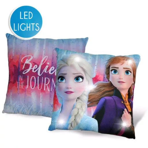 ❄️ Coussin lumineux LED – Disney La Reine des Neiges – 40 × 40 cm