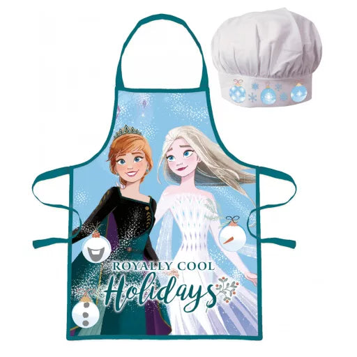 ❄️ Ensemble enfant 2 pièces – Disney La Reine des Neiges – Tablier + Bonnet
