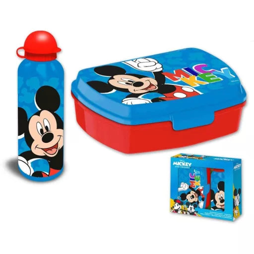 🐭⚽ Coffret repas – Disney Mickey Play – boîte à sandwich + gourde aluminium