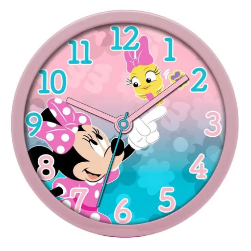 🌼🕒 Horloge murale – Minnie Fleurs Sauvages – 25 cm