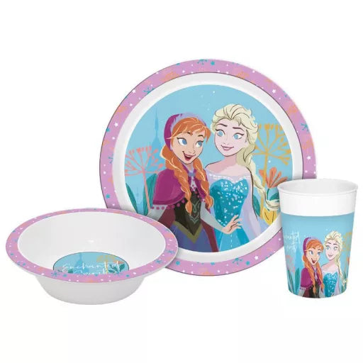 ❄️ Service de table enchanté Disney Frozen – Micro-ensemble en plastique (tasse 200 ml) 🎁