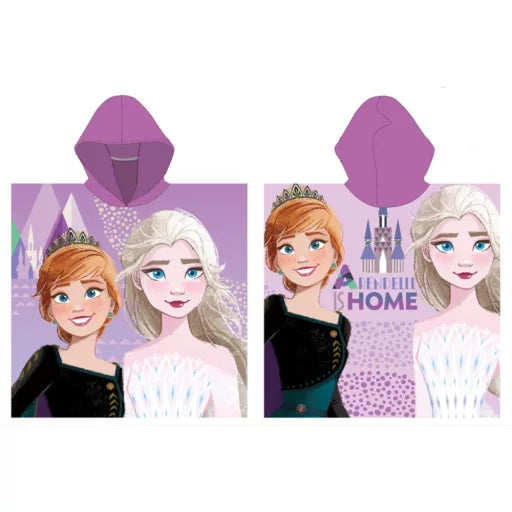 ❄️🏰 Poncho de plage – Disney La Reine des Neiges : Arendelle – séchage rapide – 100 % polyester – 55 × 110 cm