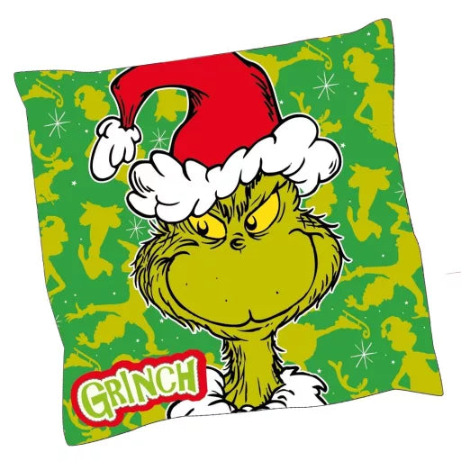 🎄 Coussin décoratif – Le Grinch – 38 × 38 cm