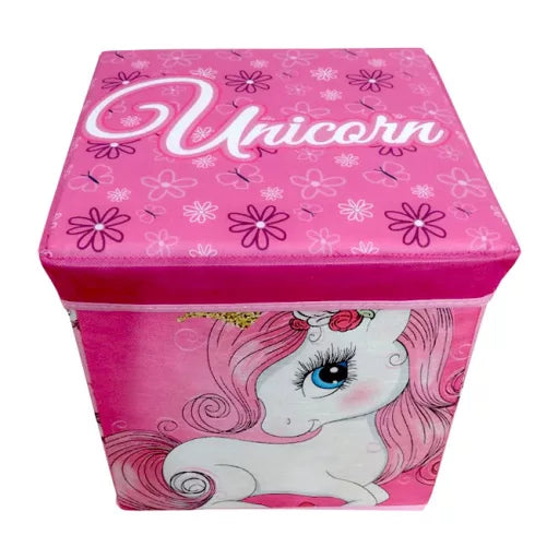 🦄👑 Coffre de rangement – Princesse Licorne – 30 x 30 x 30 cm