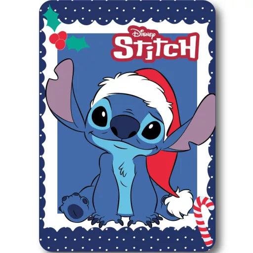 🌟 Couverture polaire de Noël Disney – Lilo & Stitch, le chien étoile – 100 x 140 cm