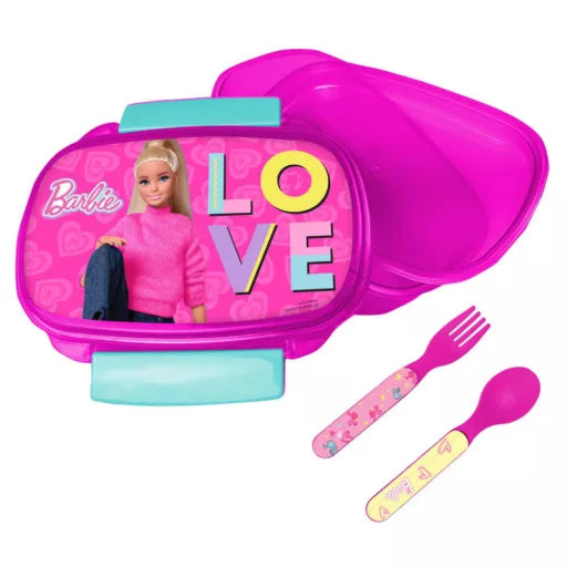 💖 Coffret à sandwich Barbie – Love + couverts
