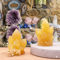 💛 Amas de Cristaux – Fluorine Jaune AA – 90 mm