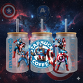 ⭐🛡️ Verre Givré Personnalisable Captain America – Style Starbucks – 470 ml