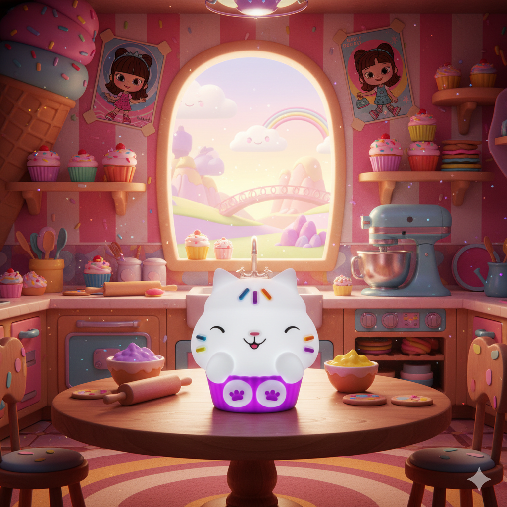 🍰💖 Lampe en Silicone – Cakey Cat