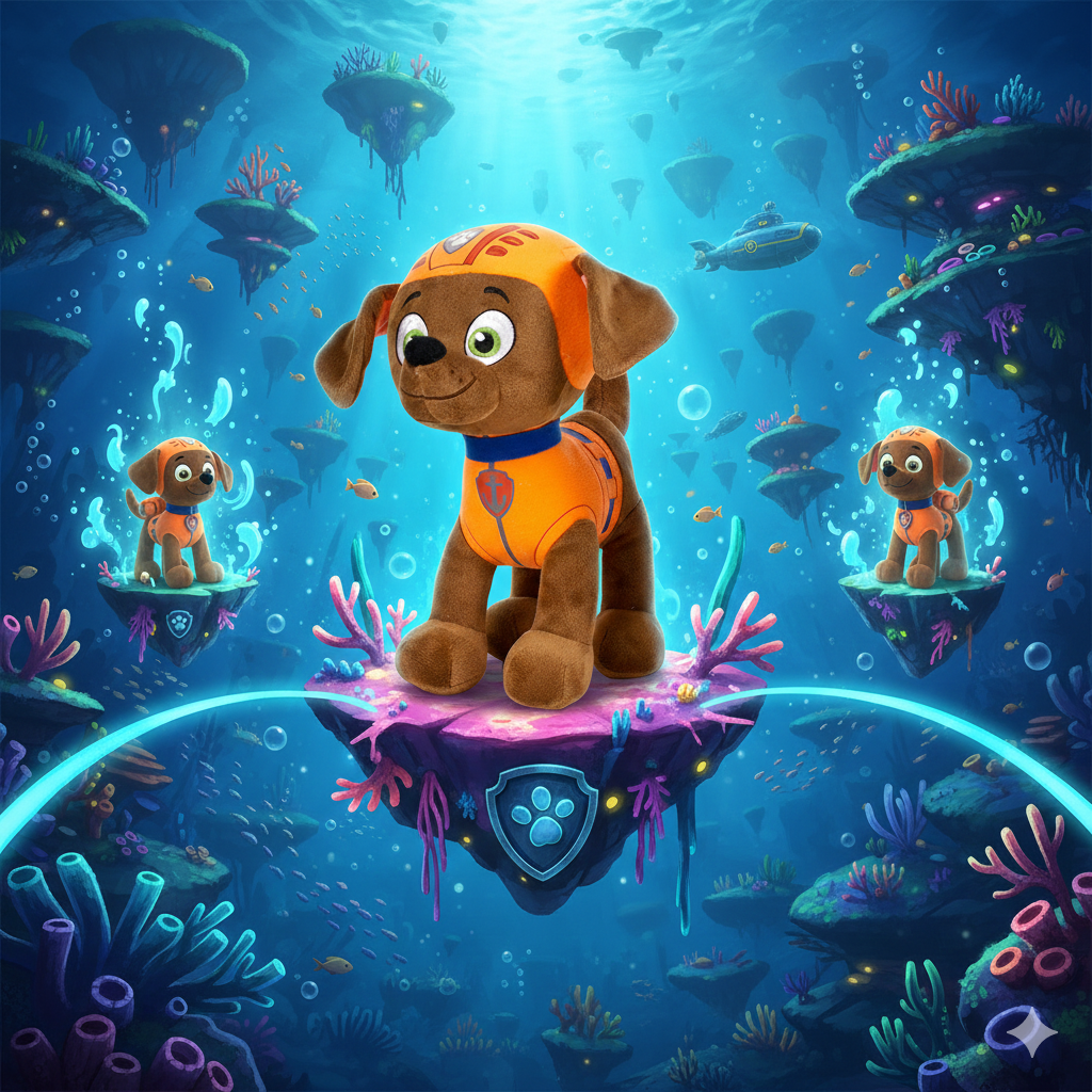 🧡🐾 Peluche Zuma – Pat’ Patrouille – 27 cm